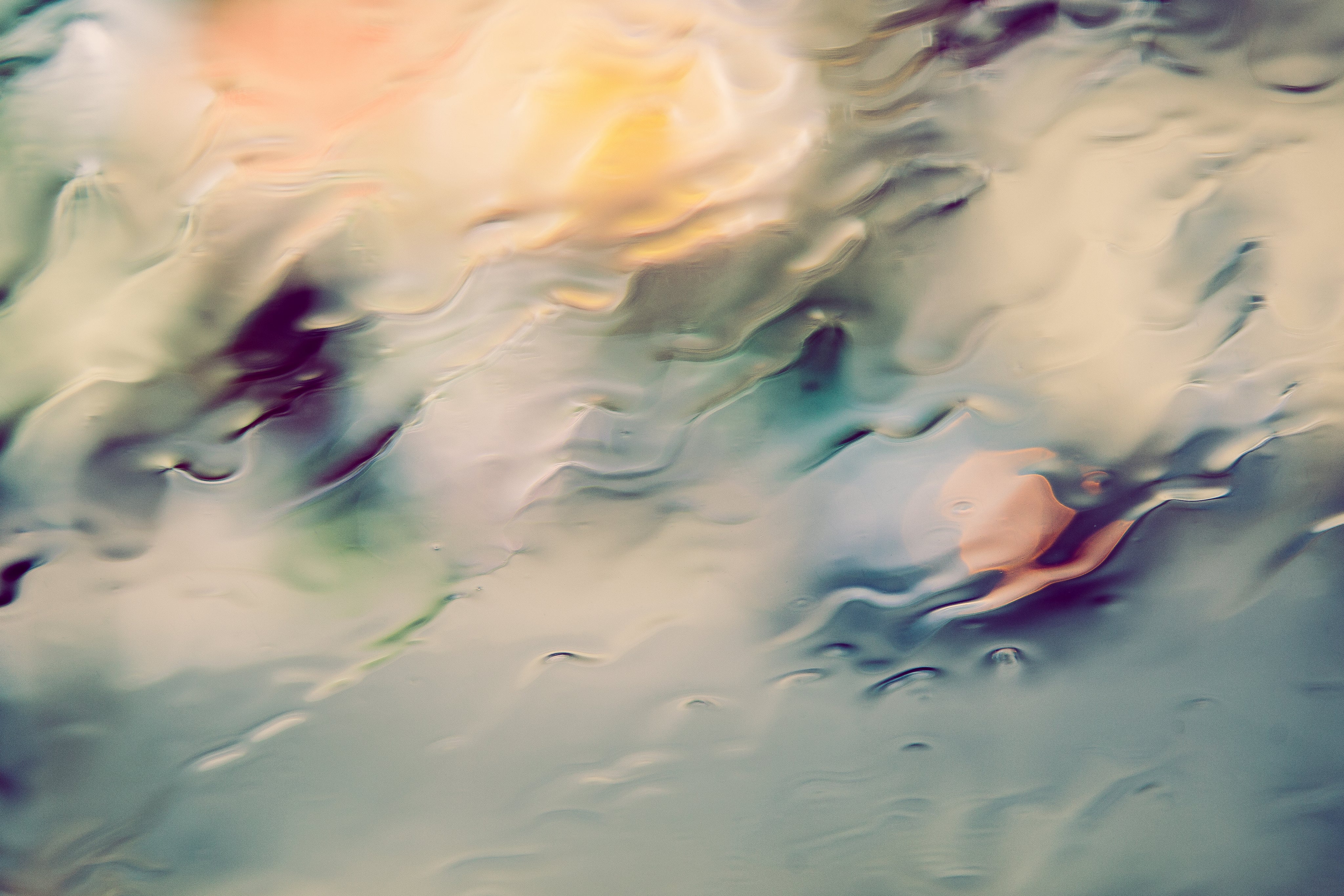 Rain coming down window